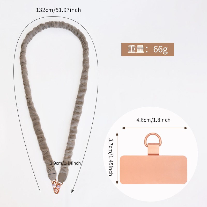 速发新款毛绒手机挂绳小众斜挎肩带替换包士个性精致轻奢手机挂绳