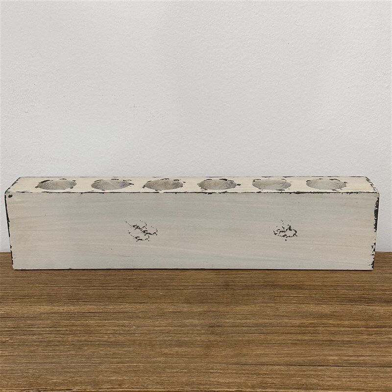 速发美式复古桌面工具收纳条木质六孔储物底座笔筒工具筒架酒架摆