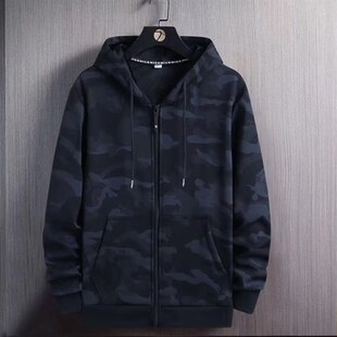 速发运韩连帽卫衣男2025春青百年动版迷彩少搭外穿大码休闲开衫