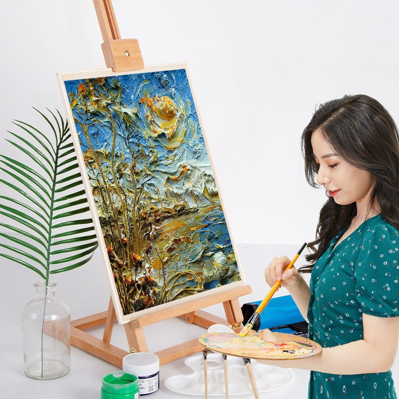 速发?桌台画架桌面上架木质折叠小画架儿童面式画架桌画台面画架
