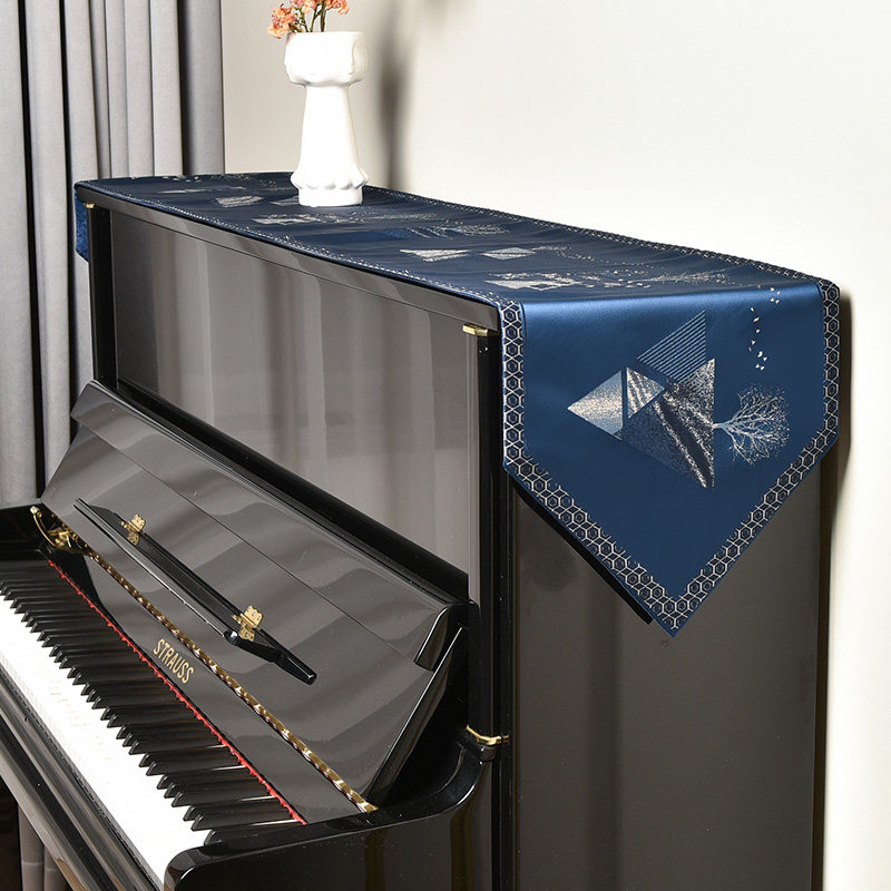 钢琴防尘罩田园钢琴罩半罩半披布艺欧式钢琴布防尘盖布高档钢琴巾