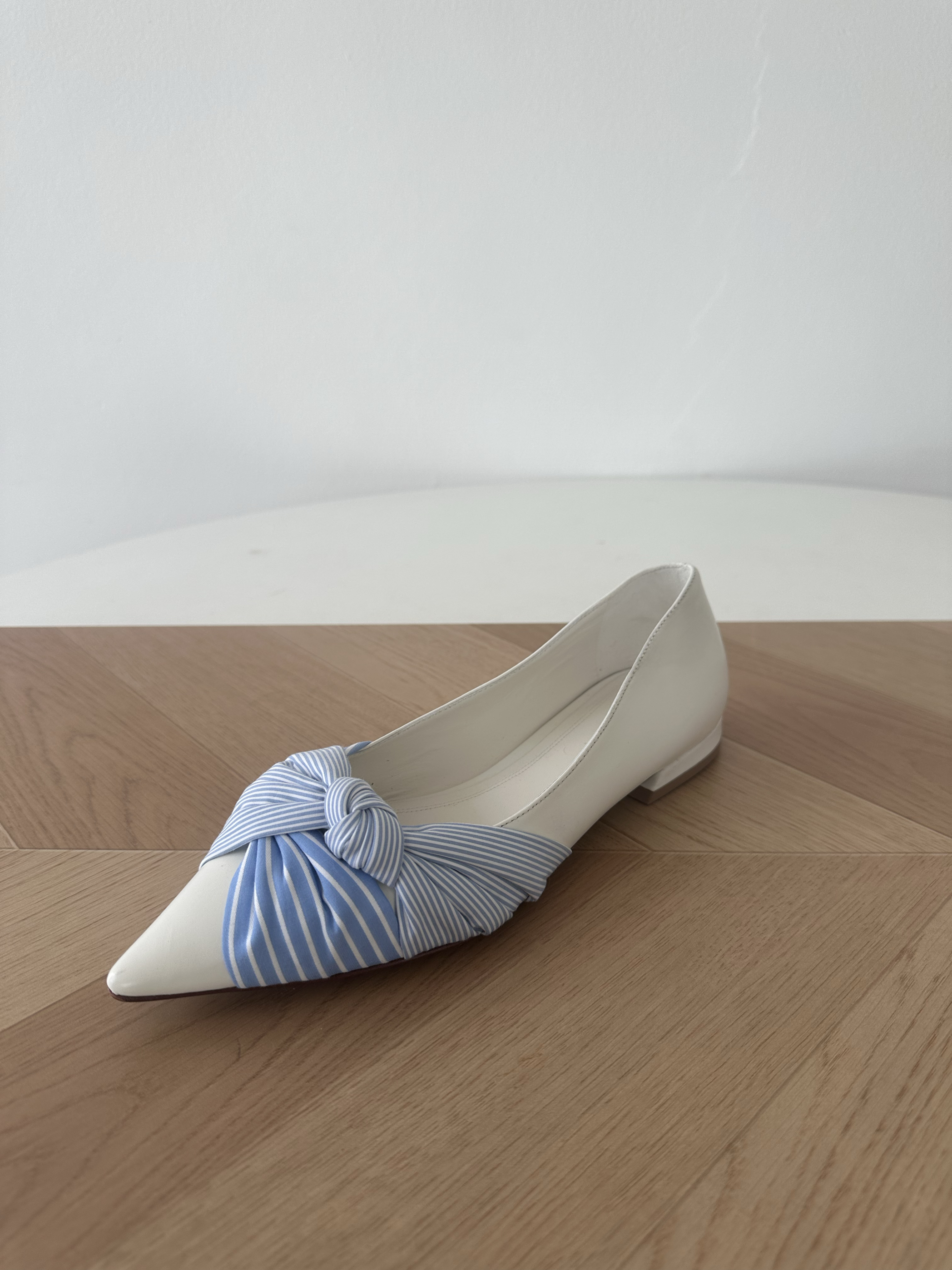 STELLA LUNA新款蝴蝶结尖头细跟高跟鞋单鞋浅口一字带平底鞋女鞋