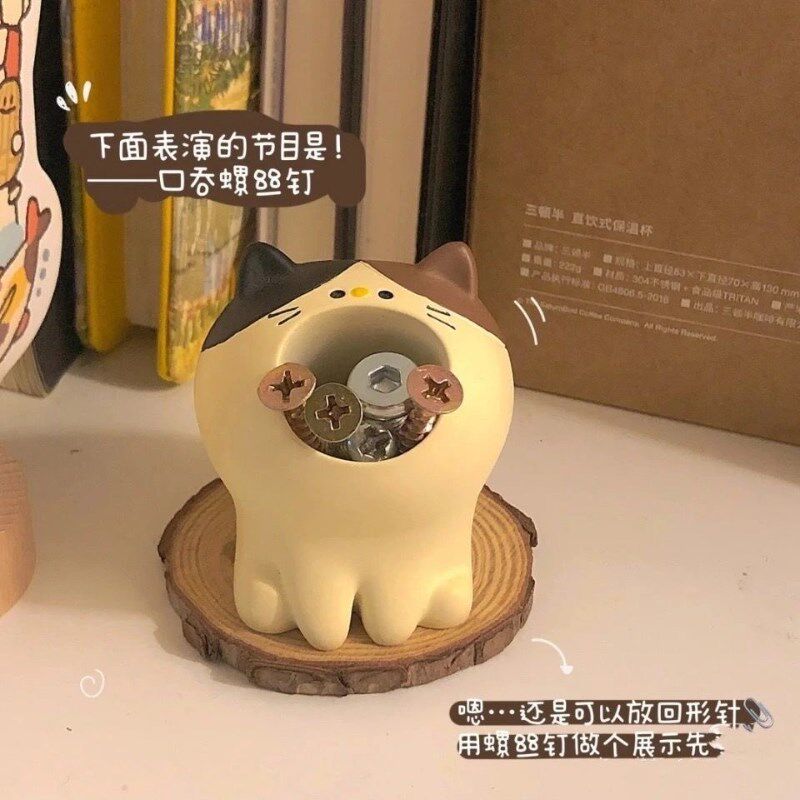 速发干饭人笔筒可爱韩版学生少心桌面文具摆件简约现代创意柴犬猫