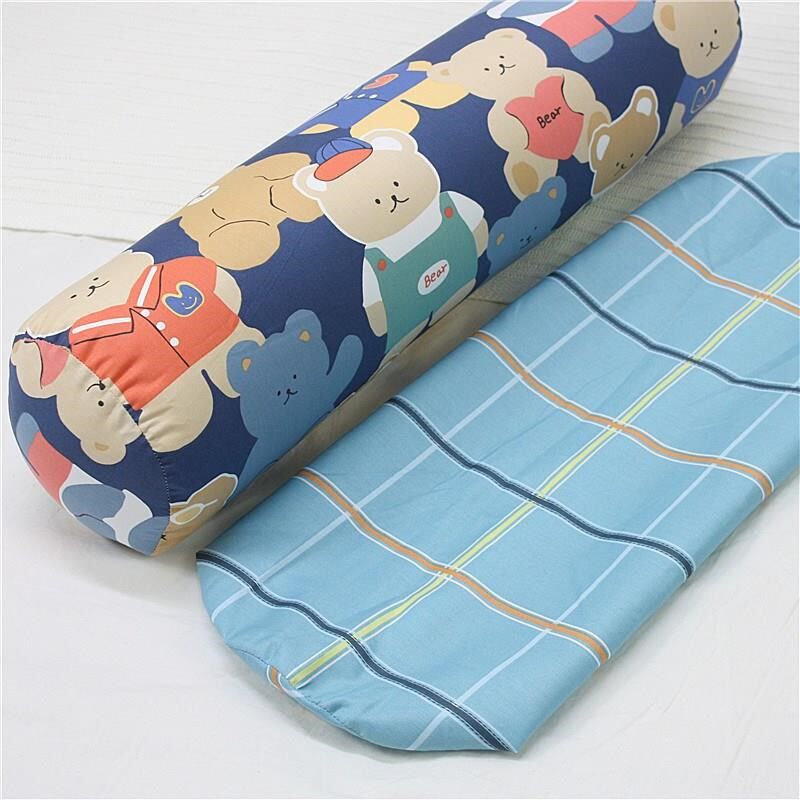 速发#枕套不含芯圆柱抱枕套沙友长发套罩圆形枕头套男条抱枕外套