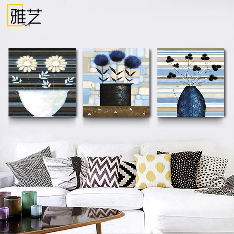 速发简美装饰画客艺挂画室约餐厅卧简壁画创意无框画时尚厅术装饰