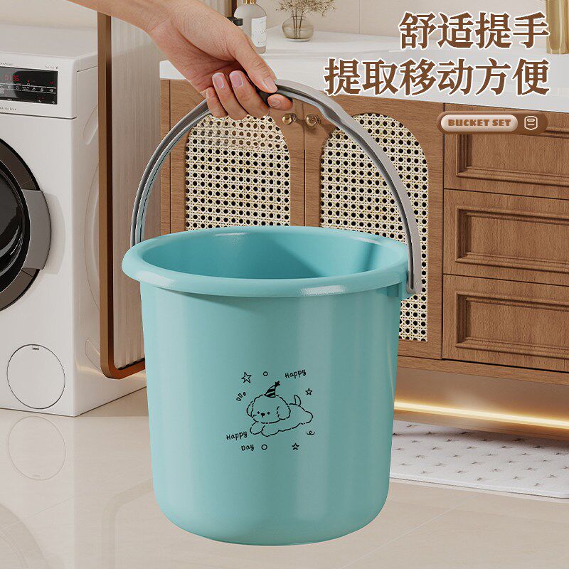 速发带盖塑料水桶脸盆家用大容量学生宿舍洗衣桶洗澡桶泡脚桶装储