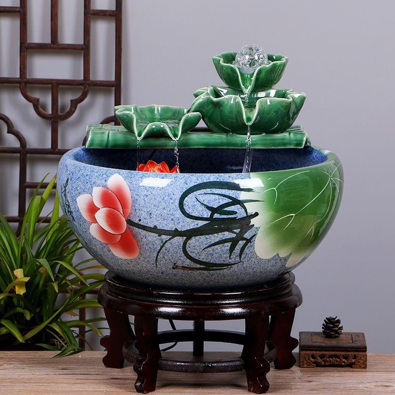 速发陶瓷造湿装【加景鱼缸流水喷泉家用小缸大号饰A7】