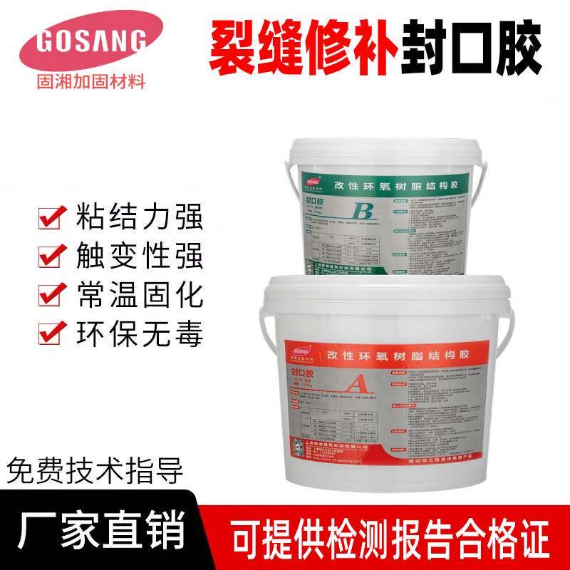 速发固湘封口胶混凝土裂缝封闭胶修补裂缝施工注胶底座快干型粘贴