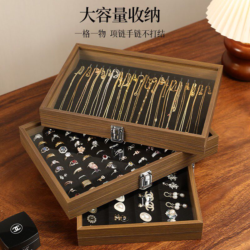 速发首饰收纳盒桌面手镯耳环耳饰项链置物架手串大容量多功能展示