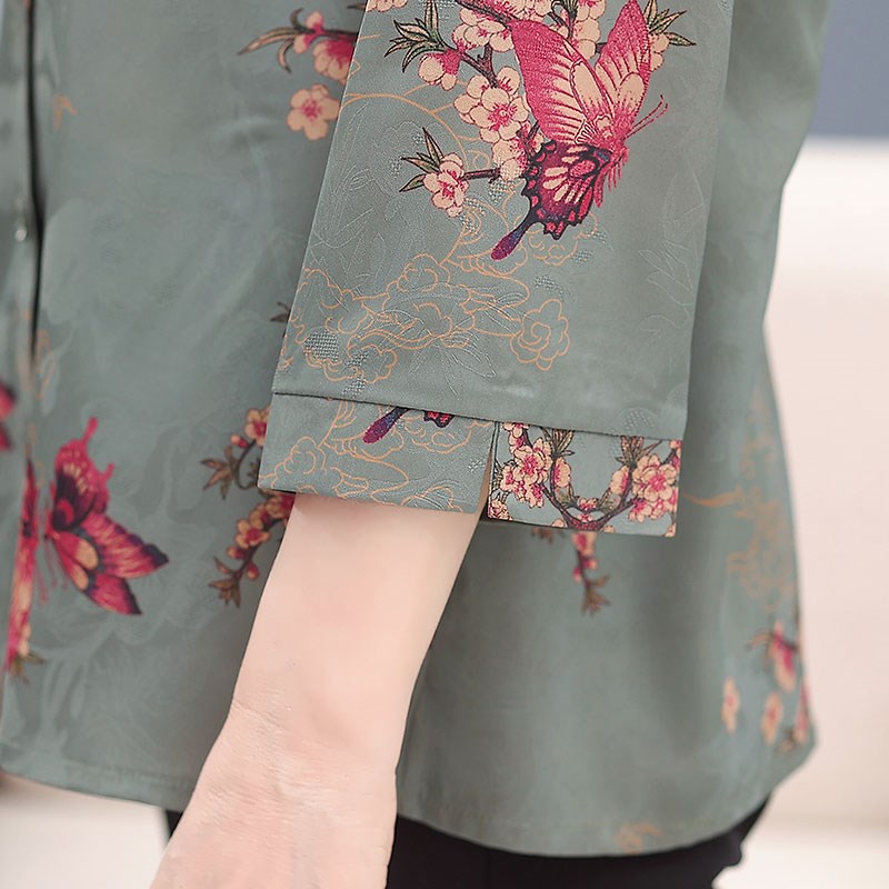 速发中老年人胖奶奶衣服夏装妈妈加肥特大码衬衣老太太夏季套装