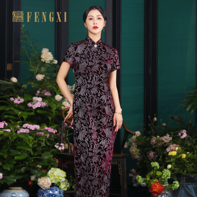 凤禧丝绒婚庆喜妈妈旗袍宴会礼服