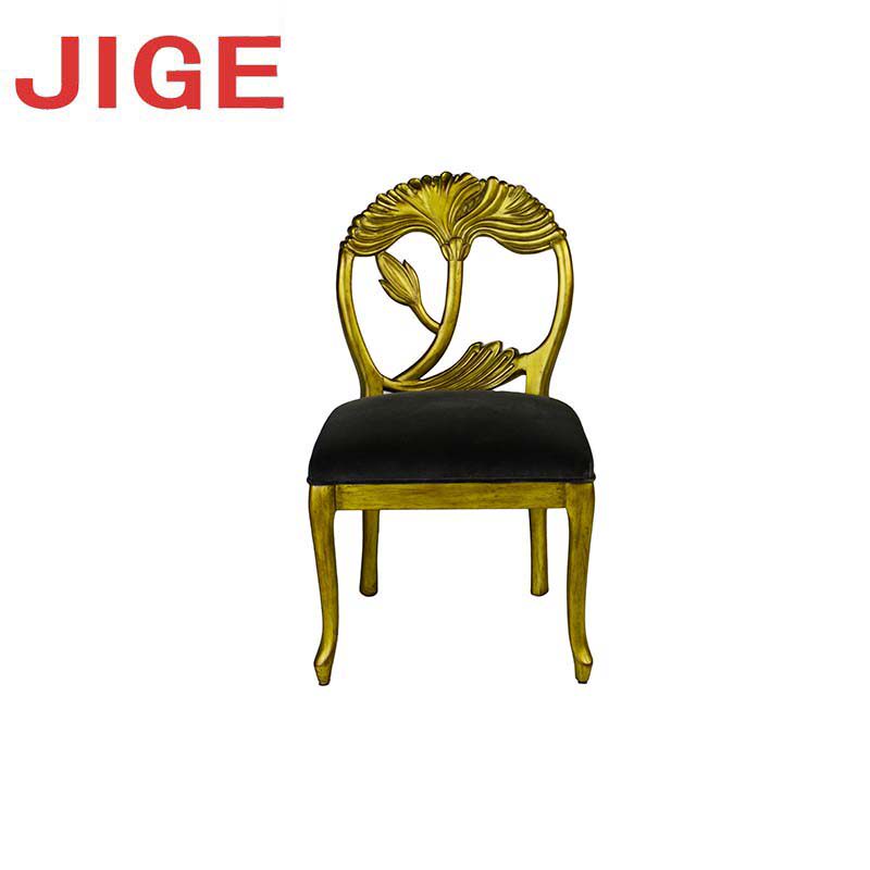 jige法式布艺客厅实木装饰椅雕花