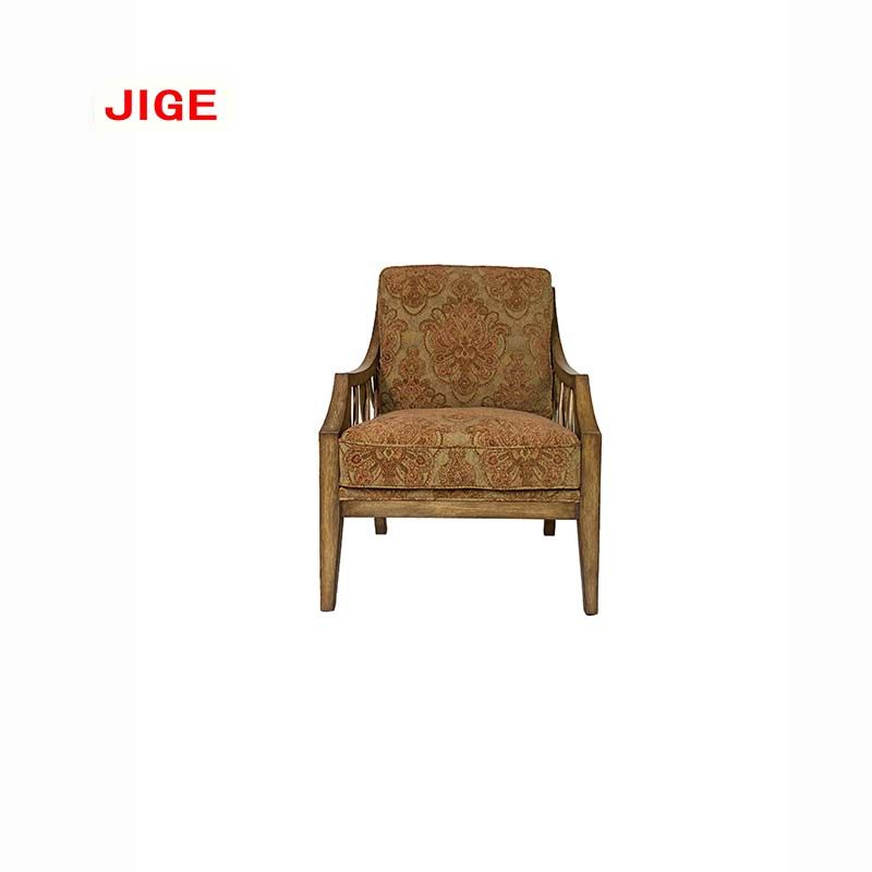 JIGE实木休闲美式沙发可拆洗