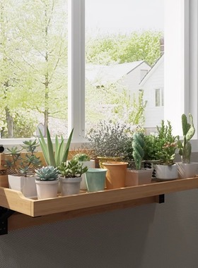 实木质窗台置物架悬挂窗户窗沿折叠花盆挂架室内多肉阳台栏杆花架