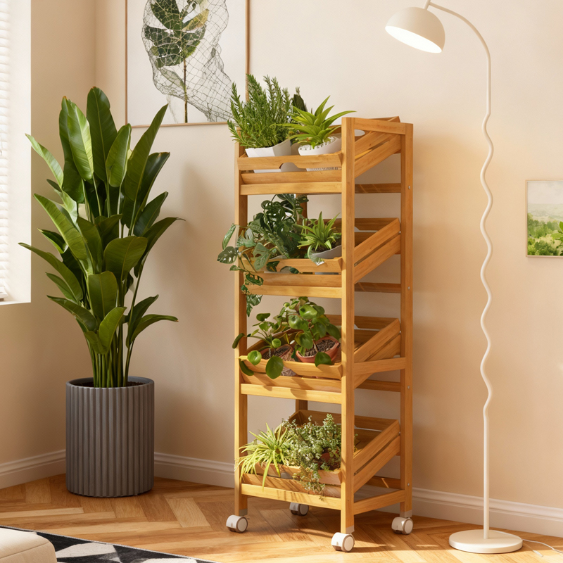 阳台阶梯花架子植物架中古花盆架水果店置物架零食蔬菜货架展示柜