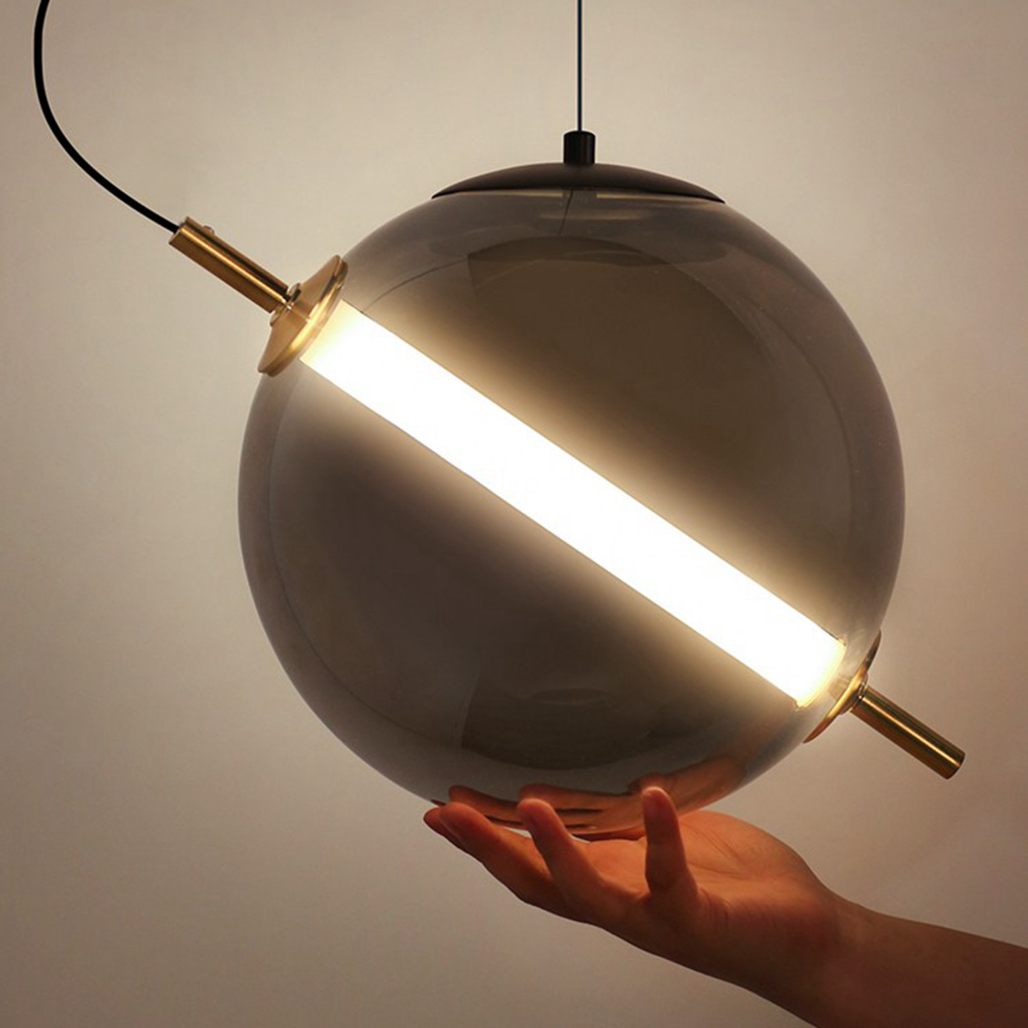 设计师圆球泡泡吊灯轻奢现代简约个性创意餐厅走廊吧台过道玻璃灯