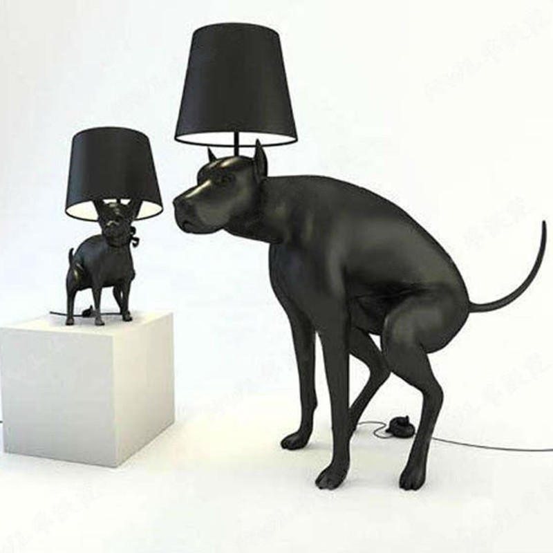 奔彩门大狗落地灯具客厅酒店会所简约艺术礼品动物小黑狗床头台灯