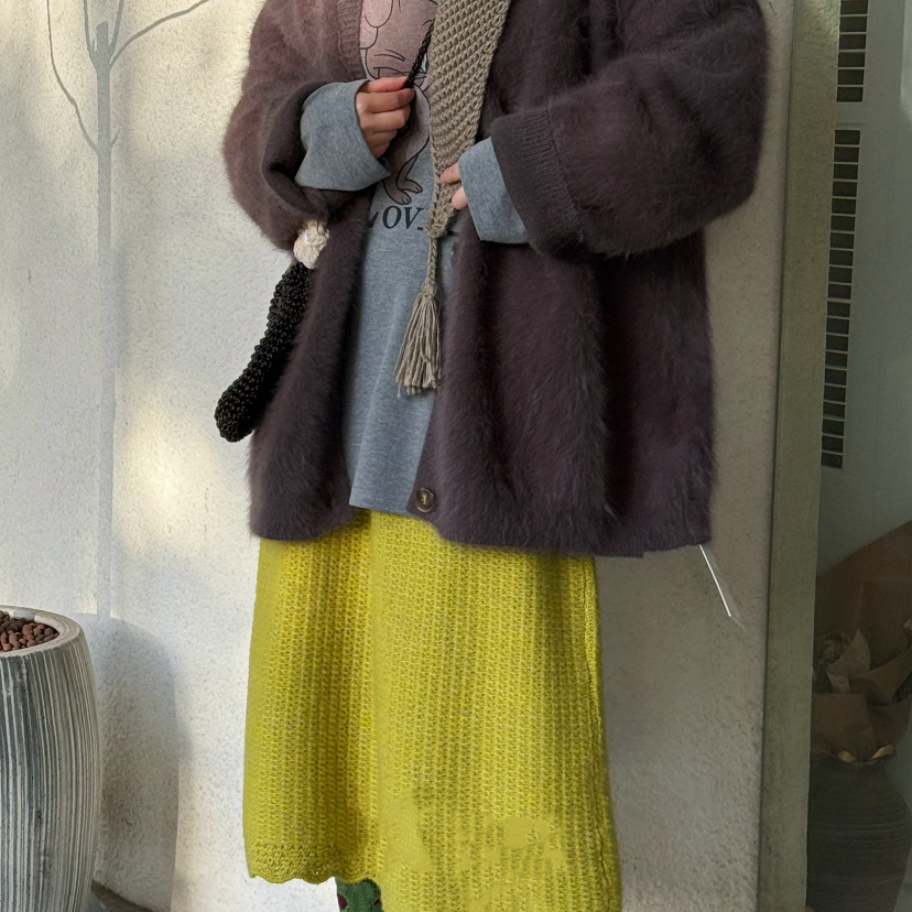 韩系亮色松紧腰软糯奶fufu半身裙