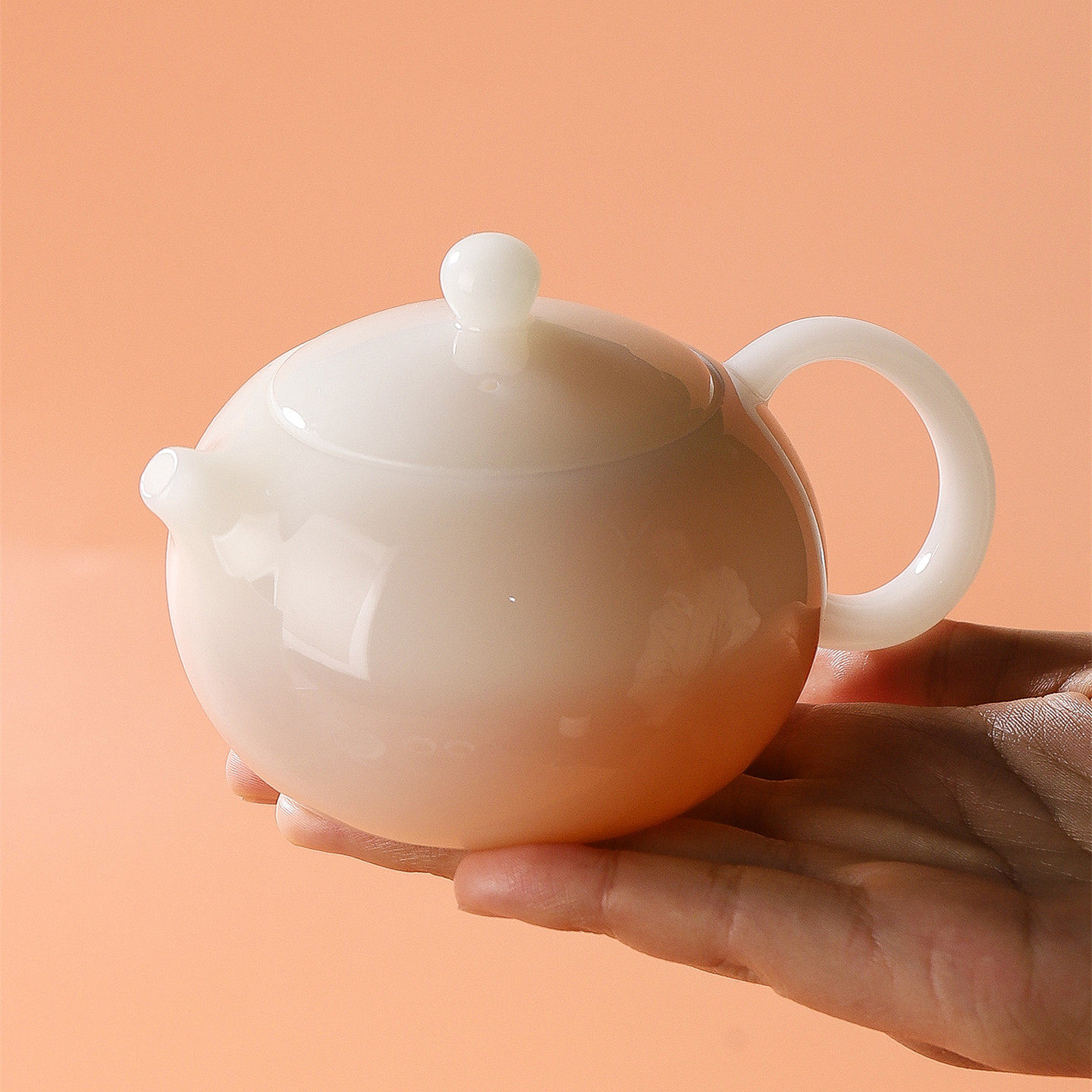 璞玉瓷冰种茶壶单个茶壶高端手工精修白瓷泡茶西施壶茶具礼品套装