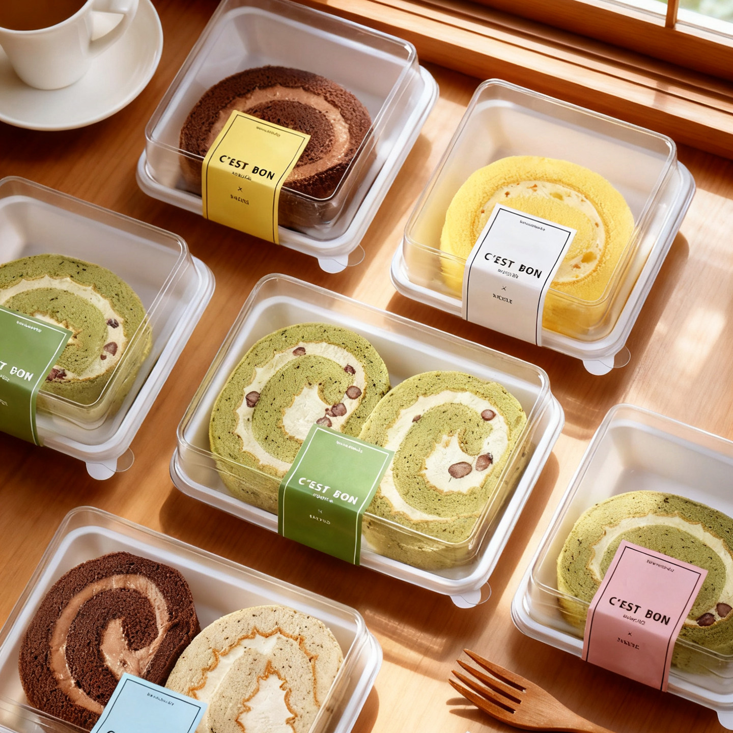 蛋糕卷包装盒单个两个日式瑞士肉松虎皮梦龙卷切块一次性打包盒子