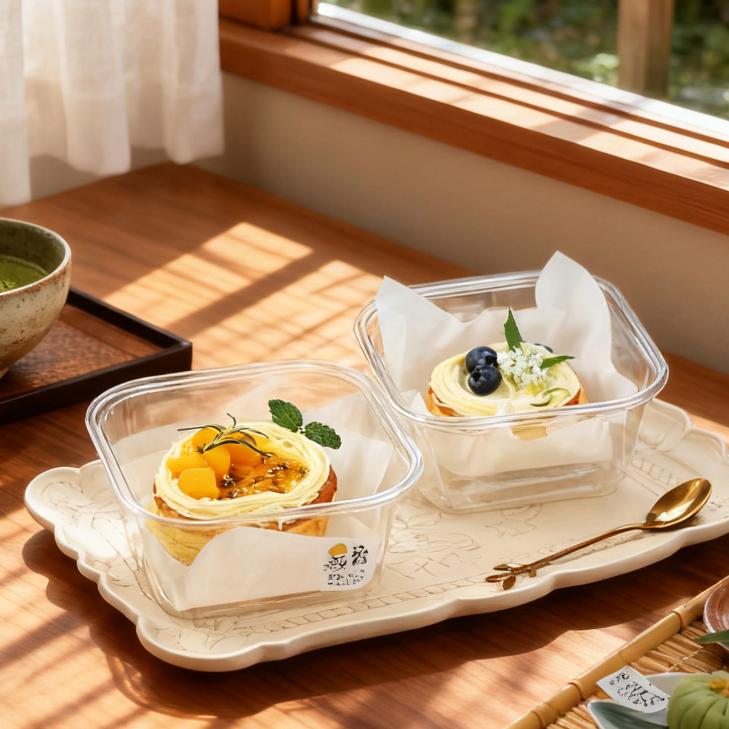 4寸巴斯克蛋糕包装盒透明烘焙盒