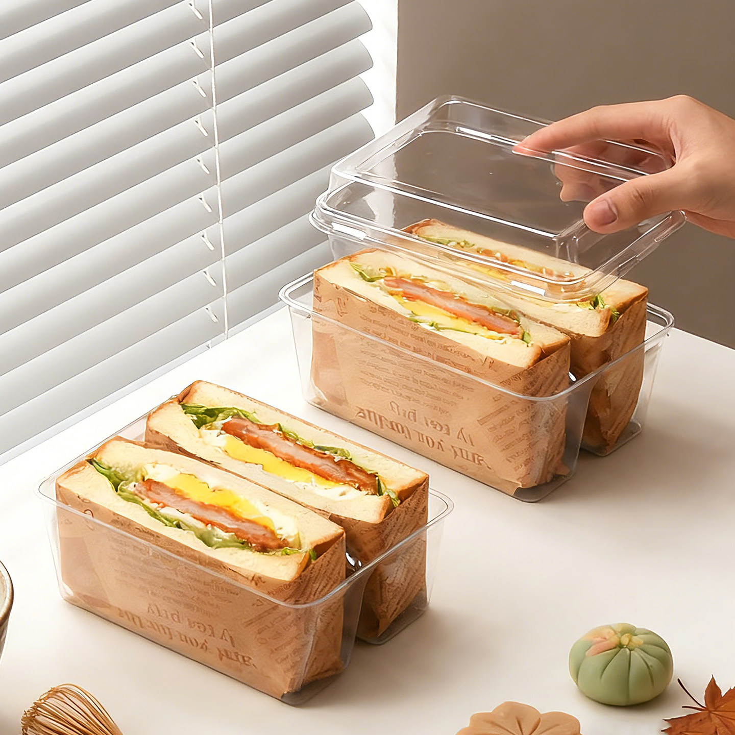 三明治打包盒透明隔层早餐三文治包装盒一次性便当盒烘焙盒子商用,厨房/烹饪用具,点心包装盒/包装袋,淘宝优惠券,粉丝福利购,淘宝优惠卷