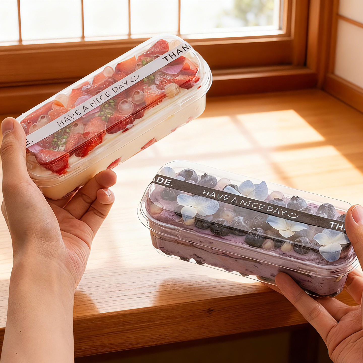 豆乳盒子慕斯芒果草莓千层蛋糕盒