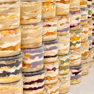 千层蛋糕打包盒透明圆形碗500ml4寸榴莲水果慕斯草莓奶油包装盒子