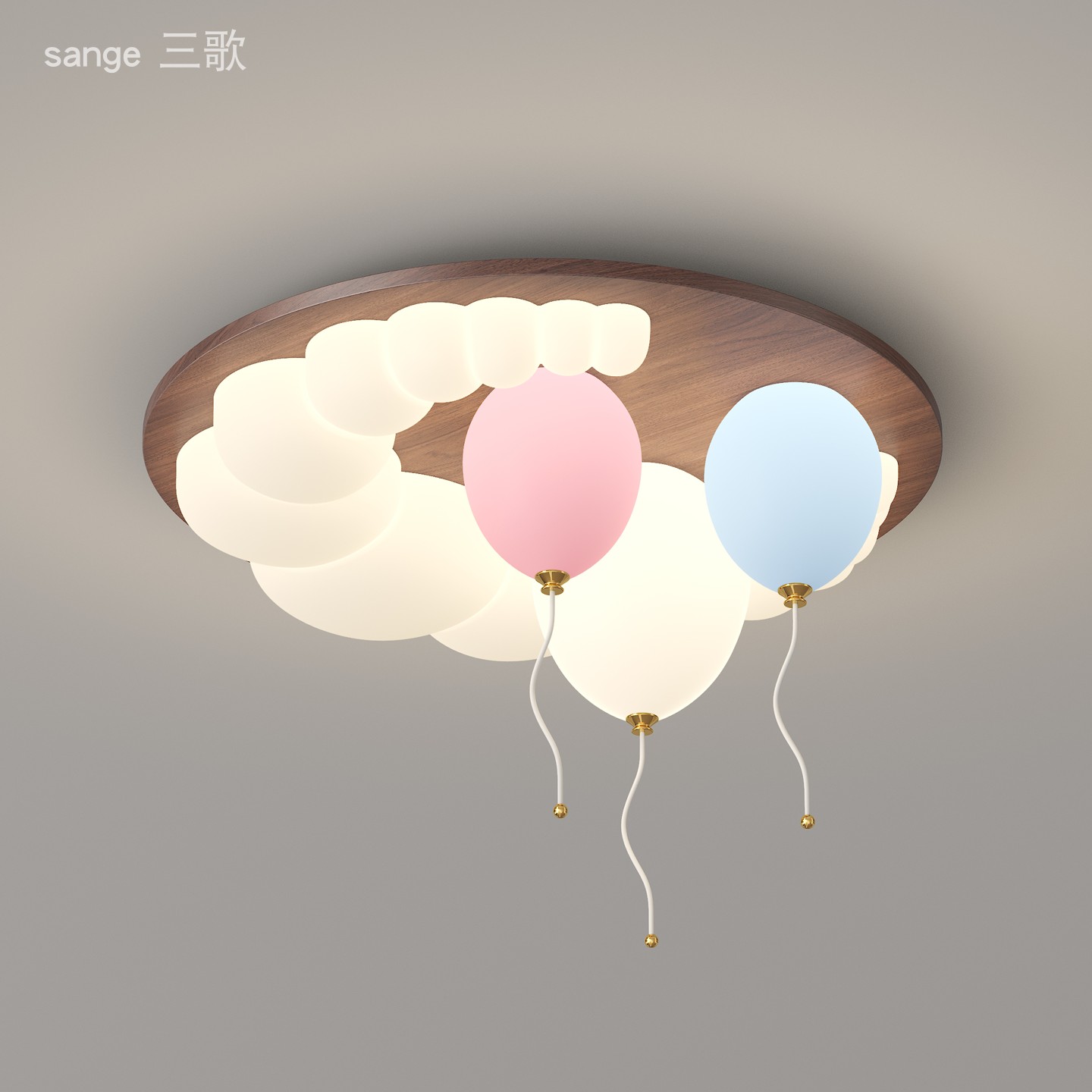 儿童房吸顶灯创意气球月亮造型护眼led全光谱现代简约卧室吸顶灯