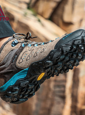 悍途户外高帮登山鞋男防泼水防滑男靴缓震越野男士专业爬山徒步鞋