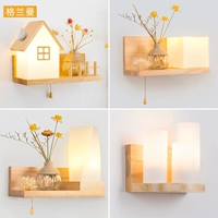 Креативный переключатель из натурального дерева с молнией, фонарь для детской комнаты для кровати, бра