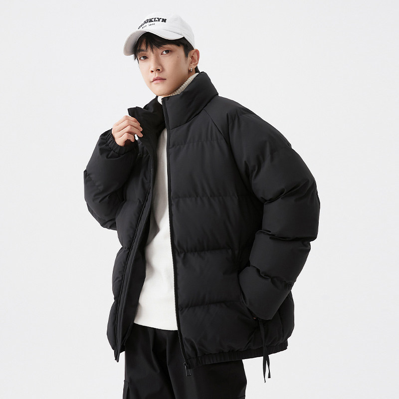 COTTON CLOTHES MENS AUTUMN AND WINTER FASHION BRAND LOOSE CASUAL DOWN COTTON CLOTHES TREND WARM STAND UP COLLAR COTTON JACKET COUPLE JACKET MEN
