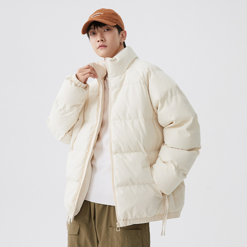 COTTON CLOTHES MENS AUTUMN AND WINTER FASHION BRAND LOOSE CASUAL DOWN COTTON CLOTHES TREND WARM STAND UP COLLAR COTTON JACKET COUPLE JACKET MEN