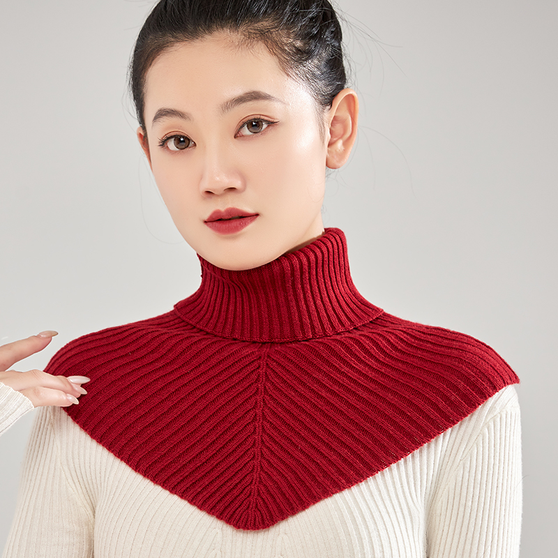 羊绒高领脖套女假领子针织护颈椎保暖围脖时尚围巾配毛衣套头披肩