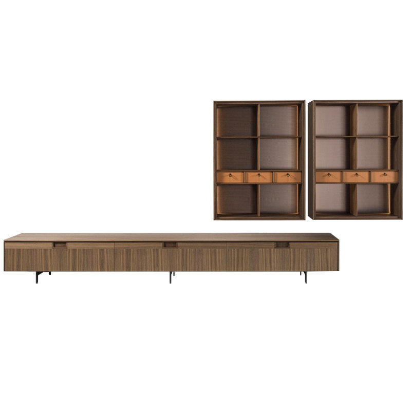 电视柜北美黑胡桃地柜porada意式极简matics背景墙组合全实木家具