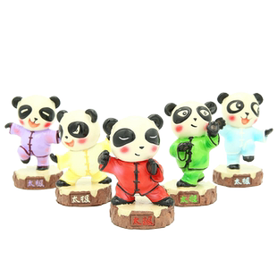风雅堂卡通熊猫公仔玩偶雕塑装饰小摆件汽车车内饰品桌面客厅创意