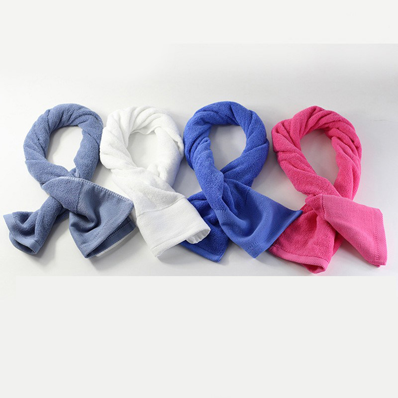 纯棉运动毛巾健身房跑步纯白吸汗男女擦汗巾速干全棉加长吸水定制