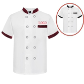 服装 餐饮男西餐厨师服高端七分袖 夏季 中袖 半袖 厨房厨师工作服短袖