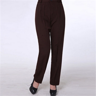 酒店客房服务员工作服长裤松紧腰直筒裤子物业保洁裤大码有口袋