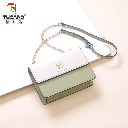 啄木鸟女包百搭斜挎包链条小方包