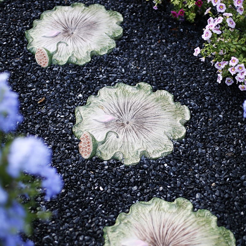 花中园庭院脚踏踏步荷叶造型