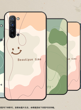 适用OPPOReno3手机壳元气版保护壳Reno3全包边0pp0CPH2043磨砂壳5G色块拼接软壳卡通挂绳蓝绿拼接防摔绿橙色
