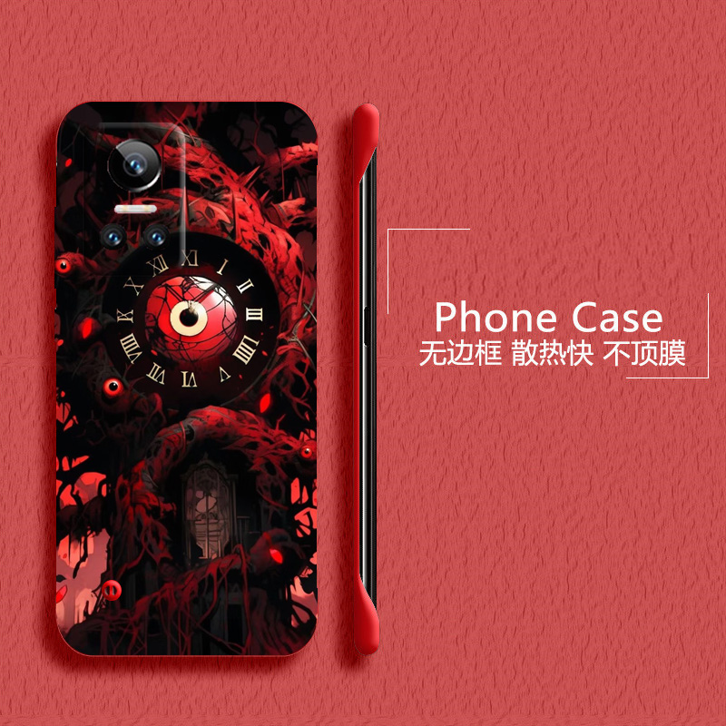 克苏鲁之眼适用华为荣耀play6t手机壳6tpro无边框5活力版散热4tpro新款畅玩40半包20pro薄30plus硬防摔套女