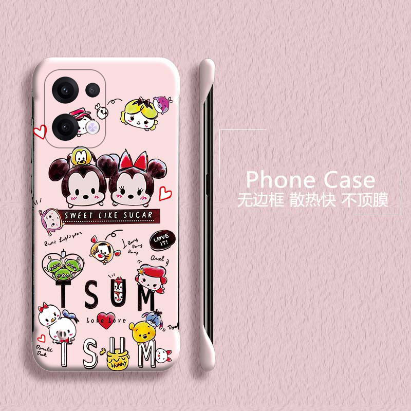 米奇米妮适用opporeno12手机壳reno13pro无边框reno11散热reno8新款reno9半包ren8超薄7se硬壳防摔保护套女