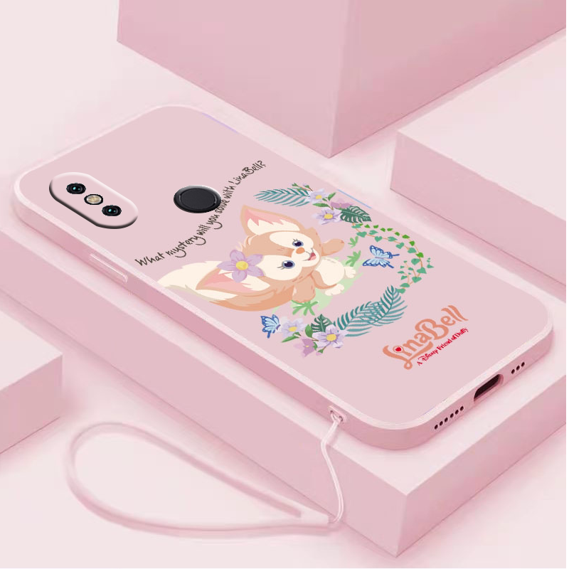 可爱玲娜贝儿小米6x手机壳女款小米mix2s卡通小米6挂绳小米mix2液态硅胶软壳琳娜贝尔全包镜头磨砂防摔保护套