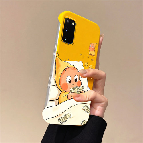 送挂环星星人适用三星Galaxys20手机壳s20+无边框s20fe散热note20新款s21半包s21fe/s21ultra硬s10/note9