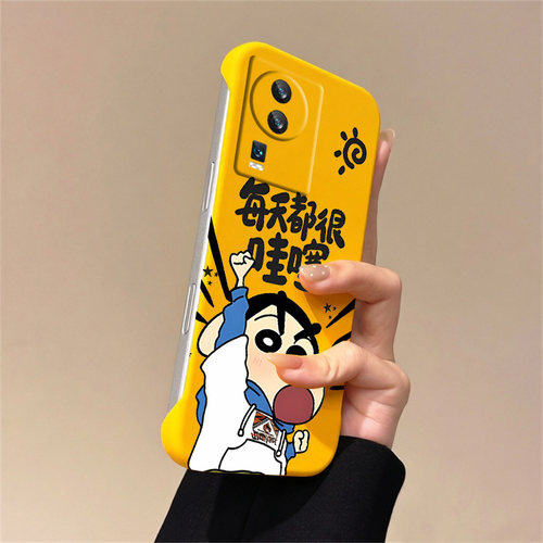 送挂环蜡笔小新适用vivoiqooneo7手机壳neo6se无边框neo5活力版散热neo3新款z6半包z5超薄z3硬防摔Neo5s男女