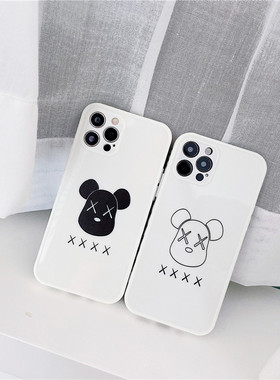 苹果12手机壳侧边XX头适用11Pro/Max/X/XS/XR/se2/12mini防摔全包可爱ins潮软情侣7p女8plus硅胶iPhone11软壳