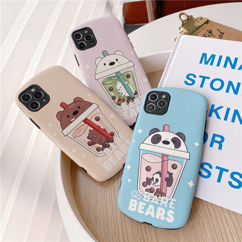 卡通小熊杯子苹果12手机壳7plus/8p/se2小羊皮xs/xr/xsmax防摔iPhone11promax保护套硅胶男女款椭圆全包创意,3C数码配件,手机保护套/壳,淘宝优惠券,粉丝福利购,淘宝优惠卷