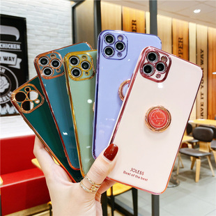 oppoRealme7手机壳创意realme5时钟指环支架7i全包摄像头c17保护电镀c11防摔f17pro硅胶软网红女款高档外壳套